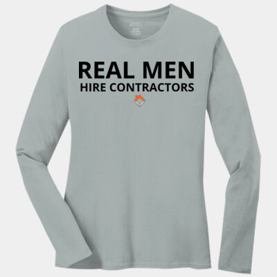 VCT Real Men Hire Contractors - Ladies Long Sleeve Core Cotton Tee Thumbnail