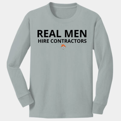 VCT Real Men Hire Contractors - Youth Long Sleeve Core Cotton Tee Thumbnail