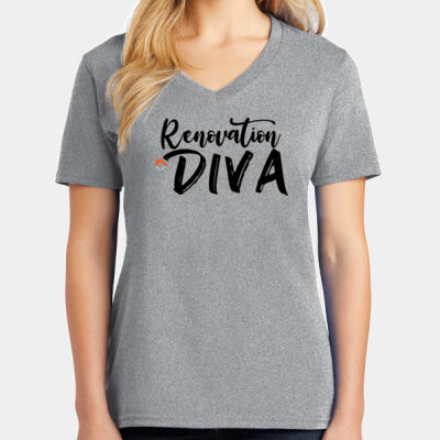 VCT Renovation Diva - Ladies Core Cotton V Neck Tee Thumbnail