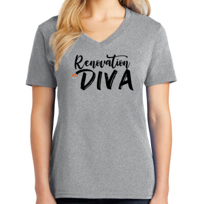 VCT Renovation Diva - Ladies Core Cotton V Neck Tee Thumbnail