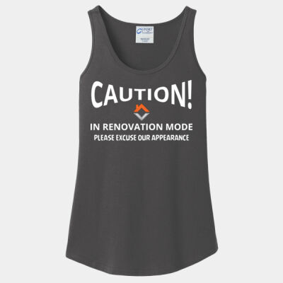 VVT Caution in renovation mode  - Ladies Core Cotton Tank Top Thumbnail
