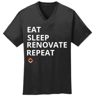 Eat Sleep Renovate Repeat - Core Cotton V Neck Tee Thumbnail