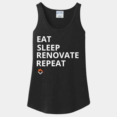 Eat Sleep Renovate Repeat - Ladies Core Cotton Tank Top Thumbnail