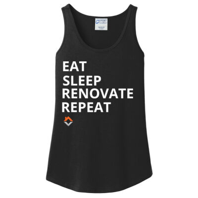 Eat Sleep Renovate Repeat - Ladies Core Cotton Tank Top Thumbnail