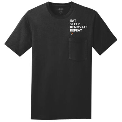 Eat Sleep Renovate Repeat - Core Cotton Pocket Tee Thumbnail