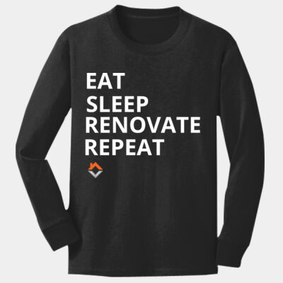 Eat Sleep Renovate Repeat - Youth Long Sleeve Core Cotton Tee Thumbnail