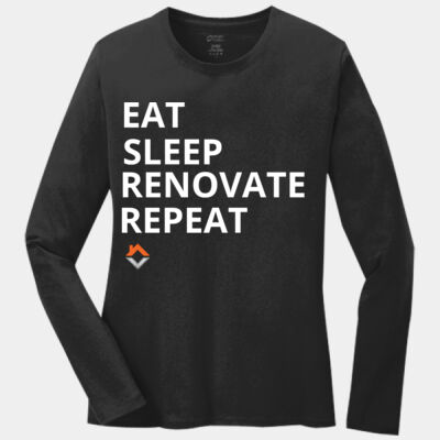 Eat Sleep Renovate Repeat - Ladies Long Sleeve Core Cotton Tee Thumbnail