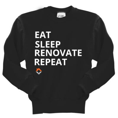 Eat Sleep Renovate Repeat - Youth Core Fleece Crewneck Sweatshirt Thumbnail