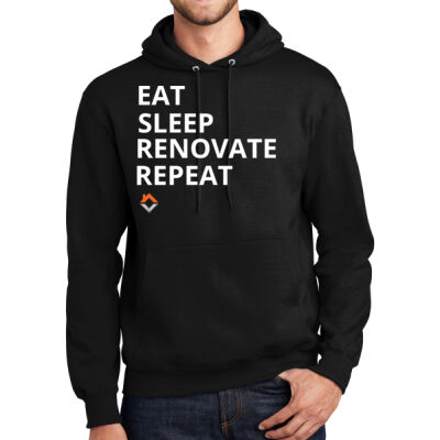 Eat Sleep Renovate Repeat - Essential Fleece Pullover Hooded Sweatshirt Thumbnail