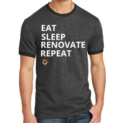 Eat Sleep Renovate Repeat - Core Cotton Ringer Tee Thumbnail