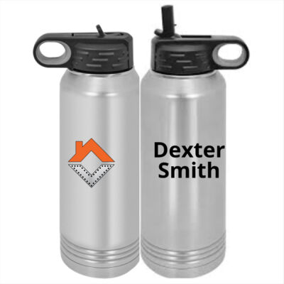 VCT Personalized  -  Custom 30 oz. Silver Stainless Steel Vacuum Insulated Water Bottle Thumbnail