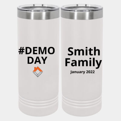 VCT Demo Day Personalized  - 20 oz Stainless White Skinny Tumbler with Stainless Straw and Lid Thumbnail