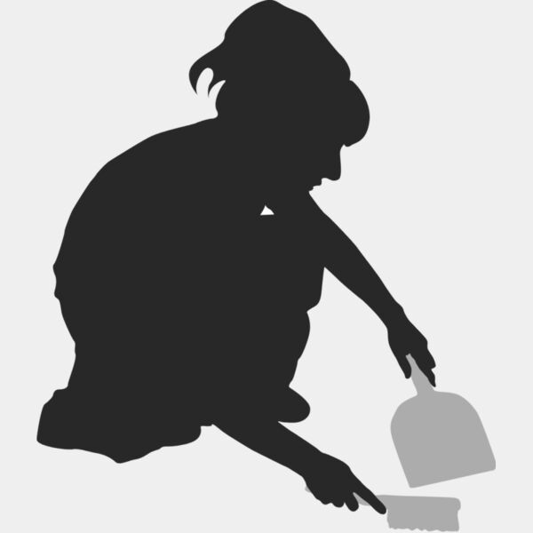 Housekeeper Sweeping Broom Silhouette 2 Thumbnail