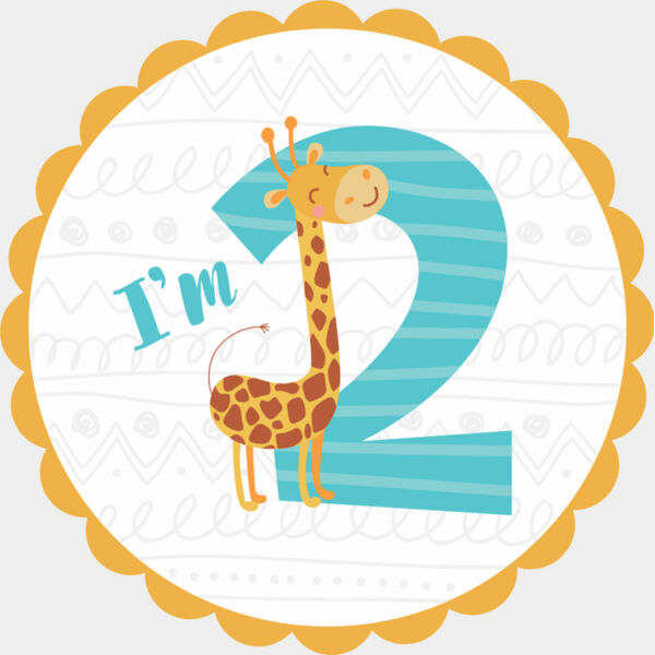 Two Birthday Animal Giraffe Number 2 Thumbnail