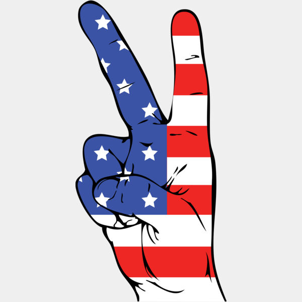 USA America Flag Peace Sign Hand 1 Thumbnail